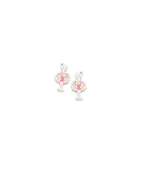 Agatha Ruiz de la Prada Agathitas Traje Rosa Joia Brincos Menina 007AGT