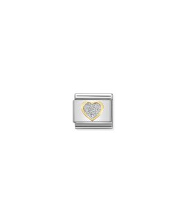 Nomination Composable Classic Glitter Heart Link 030220/02