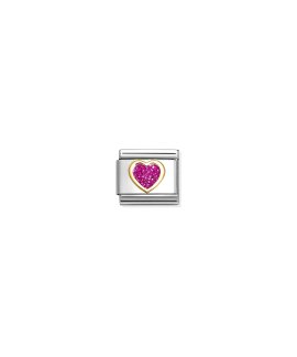 Nomination Composable Classic Heart Fuchsia Glitter Link Mulher 030220/09