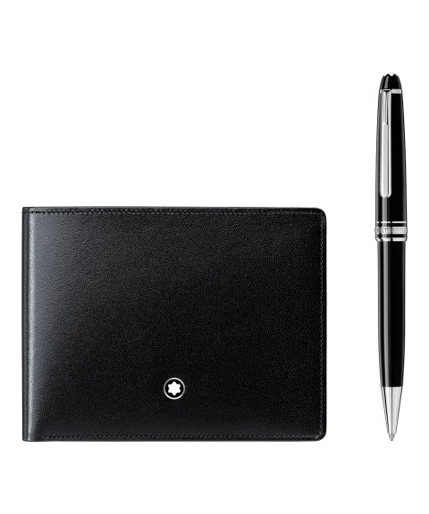 Montblanc Meisterstuck Platinum Classique Set Esferográfica Carteira Homem 117084 Montblanc Meisterstuck Platinum Classique Set Esferográfica Carteira Homem 117084