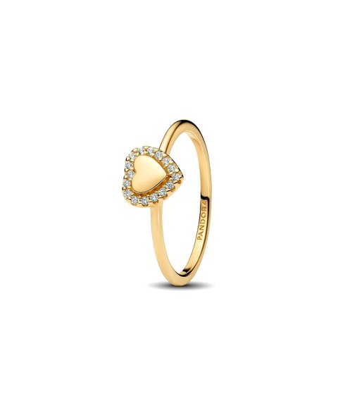 Pandora Engravable Heart Halo Joia Anel Mulher 163801C01
