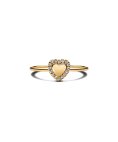 Pandora Engravable Heart Halo Joia Anel Mulher 163801C01