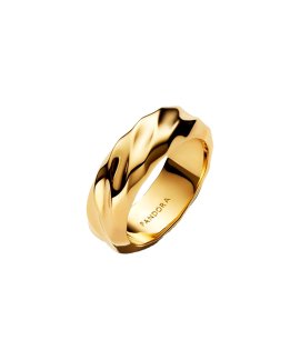 Pandora Essence Rippled Wide Band Joia Anel Aliança Mulher 163886C00