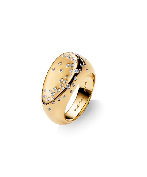 Pandora Essence Stone-Set Oval Domed Signet Joia Anel Mulher 164671C01