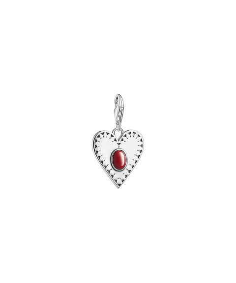 Thomas Sabo Heart Red Stone Joia Charm Mulher 1683-111-10