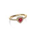 Pandora Elevated Red Heart Joia Anel Mulher 168421C02