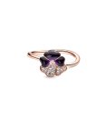 Pandora Rose Deep Purple Pansy Flower Joia Anel Mulher 180764C01