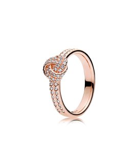 Pandora Rose Sparkling Love Knot Joia Anel Mulher 180997CZ