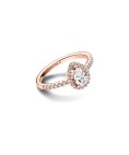 Pandora Rose Sparkling Pear Halo Joia Anel Mulher 182835C01