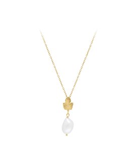 Lísia Folha com Pérola Joia Colar Mulher 182CL00276D