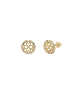 DonaZinda Trevo Joia Brincos Ouro 19.2K Mulher 183OTTR019