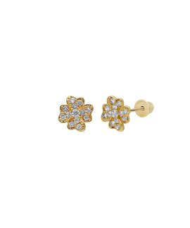 DonaZinda Trevo Joia Brincos Ouro 19.2K Mulher 183OTTR042