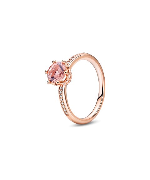 Pandora Rose Pink Sparkling Crown Solitaire Joia Anel Mulher 188289C01