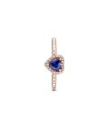 Pandora Rose Sparkling Blue Elevated Heart Joia Anel Mulher 188421C01