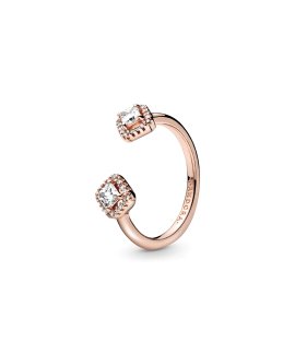 Pandora Rose Square Sparkle Open Joia Anel Mulher 188506C01