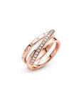 Pandora Rose Crossover Pavé Triple Band Joia Anel Mulher 189057C01