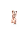 Pandora Rose Crossover Pavé Triple Band Joia Anel Mulher 189057C01