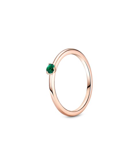 Pandora Rose Green Solitaire Joia Anel Mulher 189259C05