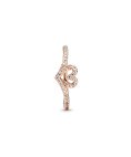 Pandora Rose Sparkling Wishbone Heart Joia Anel Mulher 189302C01