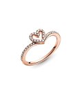 Pandora Rose Sparkling Wishbone Heart Joia Anel Mulher 189302C01