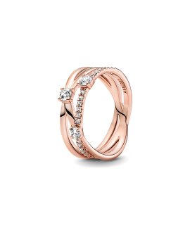 Pandora Rose Sparkling Triple Band Joia Anel Mulher 189400C01