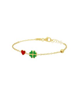 Pereirinha Trevo Joia Pulseira Ouro 18K Menina 18K_BB0009365