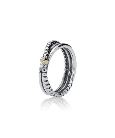 Pandora Plain and Bubble Joia Anel Mulher 190243D