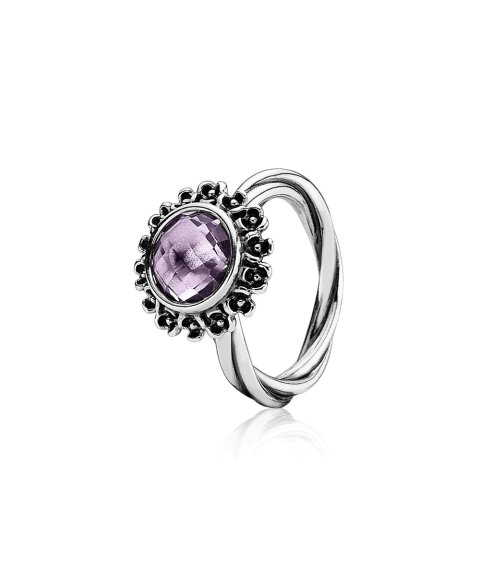 Pandora Amethyst Twisted Stacking Joia Anel Mulher 190850PAM