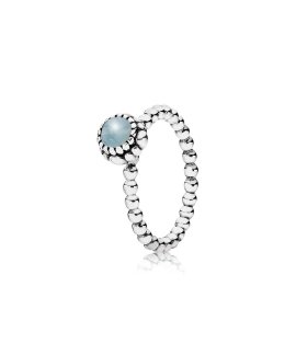 Pandora March Birthstone Joia Anel Mulher 190854AQ