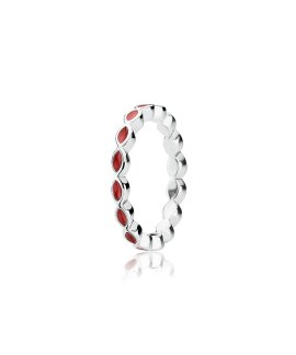 Pandora Red Enamel Twist Joia Anel Mulher 190884EN17