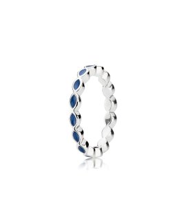 Pandora Blue Enamel Twist Joia Anel Mulher 190884EN36