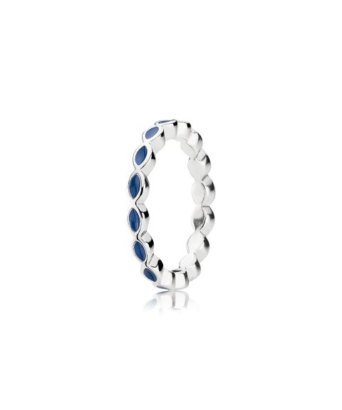 Pandora Blue Enamel Twist Joia Anel Mulher 190884EN36