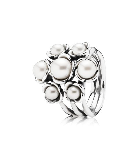 Pandora Floral and Pearl Joia Anel Mulher 190887P