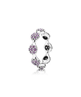 Pandora Eight Pod Purple Pavé Joia Anel Mulher 190889CFP