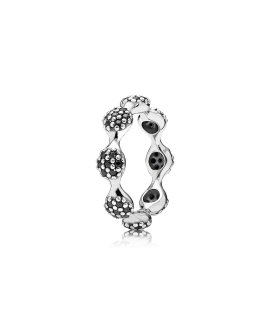 Pandora Eight Pod Black Pavé Joia Anel Mulher 190889NCK