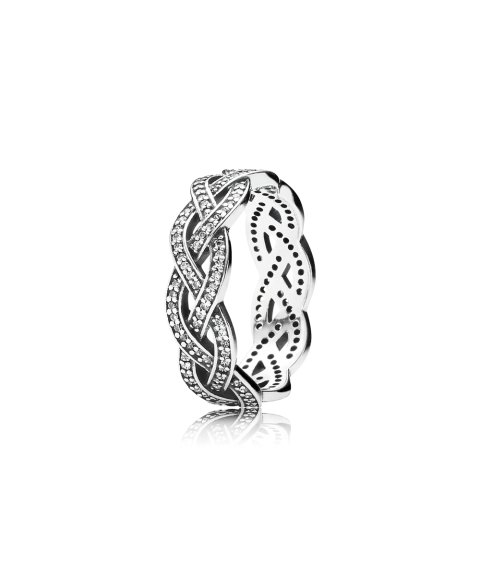 Pandora Sparkling Silver Braid Joia Anel Mulher 190913CZ Pandora Sparkling Silver Braid Joia Anel Mulher 190913CZ