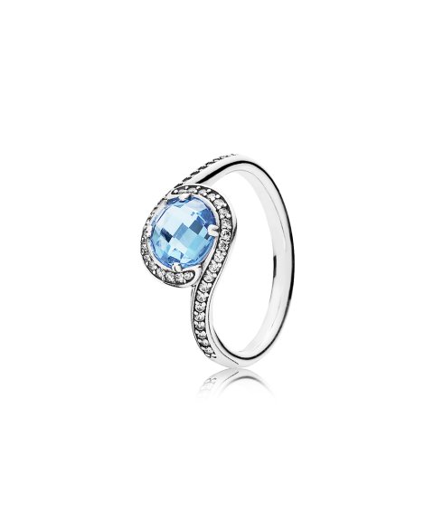 Pandora Sky Blue Radiante Embellishment Joia Anel Mulher 190968NBS