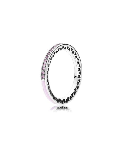 Pandora Radiant Hearts Pink Joia Anel Aliança Mulher 191011PCZ Pandora Radiant Hearts Pink Joia Anel Aliança Mulher 191011PCZ