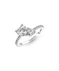 Pandora Double Heart Sparkling Joia Anel Mulher 191198C01