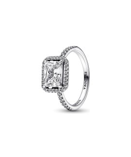 Pandora Rectangular Sparkling Halo Joia Anel Mulher 192391C01