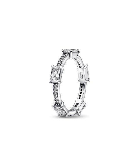 Pandora Rectangular Bars Sparkling Pavé Joia Anel Mulher 192397C01 Pandora Rectangular Bars Sparkling Pavé Joia Anel Mulher 192397C01