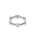 Pandora Radiant Sparkling Hearts Joia Anel Mulher 192496C01 Pandora Radiant Sparkling Hearts Joia Anel Mulher 192496C01
