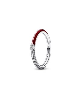 Pandora ME Pavé and Red Dual Joia Anel Mulher 192528C01