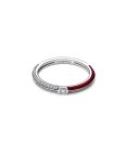 Pandora ME Pavé and Red Dual Joia Anel Mulher 192528C01