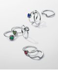 Pandora Birthstone April Eternity Circle Joia Anel Mulher 192993C04