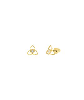 DonaZinda Flor Joia Brincos Ouro 19.2K 192BR4964