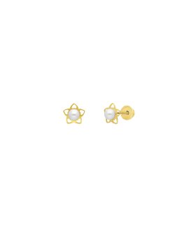 DonaZinda Flor Joia Brincos Ouro 19.2K 192BR6410