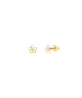 DonaZinda Flor Joia Brincos Ouro 19.2K 192BR7046