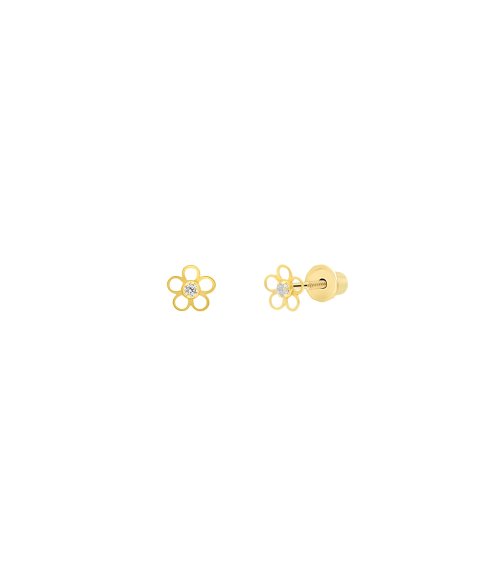 DonaZinda Flor Joia Brincos Ouro 19.2K 192BR7046 DonaZinda Flor Joia Brincos Ouro 19.2K 192BR7046