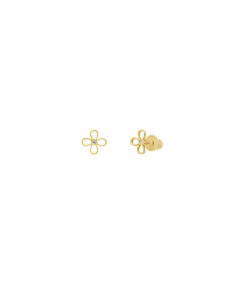 DonaZinda Flor Joia Brincos Ouro 19.2K 192BR7283 DonaZinda Flor Joia Brincos Ouro 19.2K 192BR7283